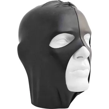 Erotická maska Mister B Datex Cocksucker Hood, černá kukla z datexu
