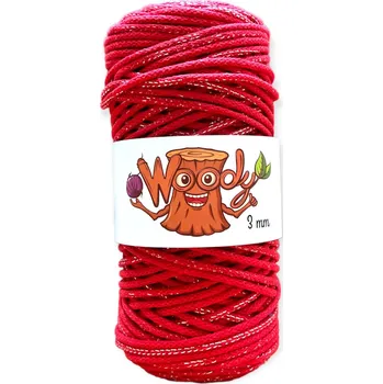 Příze Woody 3 mm - Vánoční červená