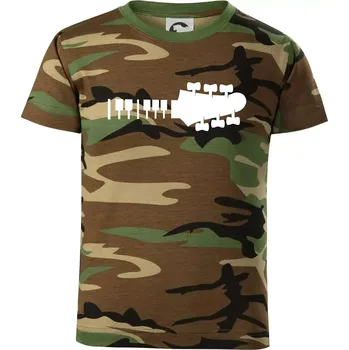 Chlapecké tričko Klávesy a kytara - Dětské maskáčové triko - 104-110cm / 3-4 roky ( Hnědý maskáč )