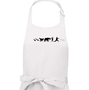 Kuchyňská zástěra Bojové umění od pravěku - Pánská zástěra na vaření - Univerzální velikost ( Bílá )