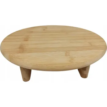Kuchyňské prkénko BAMBUSOVÉ DŘEVĚNÉ PRKÉNKO NA SERVÍROVÁNÍ S NOŽIČKAMI KULATÉ 30CM