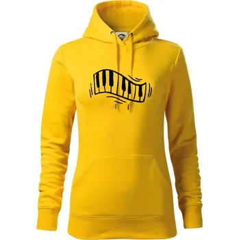 Dámská mikina Klávesy kreslené - Mikina dámská Cape s kapucí - S ( Žlutá )