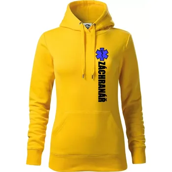 Dámská mikina Záchranář - hvězda - Mikina dámská Cape s kapucí - XL ( Žlutá )