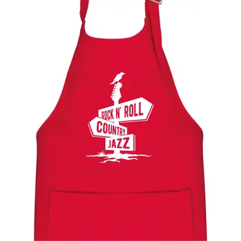 Kuchyňská zástěra Kytara rozcestník - Dětská zástěra na vaření - Univerzální velikost ( Červená )