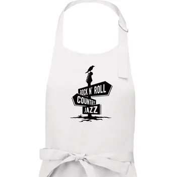 Kuchyňská zástěra Kytara rozcestník - Pánská zástěra na vaření - Univerzální velikost ( Bílá )