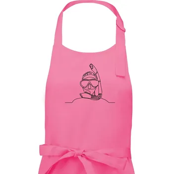 Kuchyňská zástěra Potápěč jedním tahem - Pánská zástěra na vaření - Univerzální velikost ( Růžová )