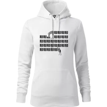 Dámská mikina Zebra dlouhá - Mikina dámská Cape s kapucí - M ( Bílá )