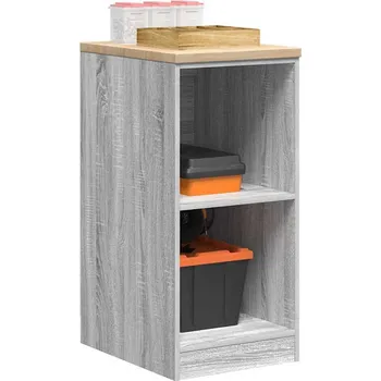 Dílenský stůl vidaXL Garážová skříň 40x51x85 cm Borovicový masiv [860539] Barva: šedá sonoma