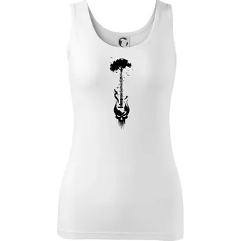 Dámské tričko Kytara strom a lebka - Dámské tílko - S ( Bílá )
