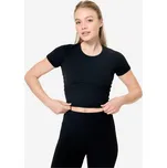 DOMYOS Tričko na jógu a pilates „Breathe“ second skin M ČERNÁ