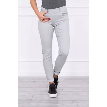 Dámské kalhoty Kalhoty v barvě denim šedé 3XL