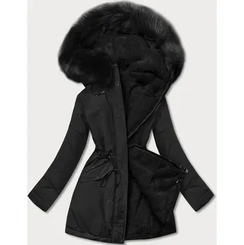 Černá teplá oboustranná dámská zimní bunda (w610) odstíny černé XL (42)