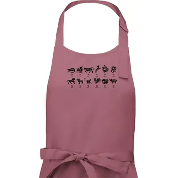 Kuchyňská zástěra Čínské znamení - Pánská zástěra na vaření - Univerzální velikost ( Starorůžová )