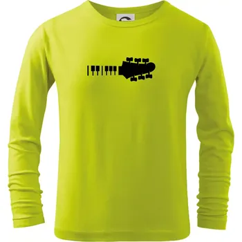 Chlapecké tričko Klávesy a kytara - Triko dětské Long Sleeve - 122 cm/6 let ( Limetková )