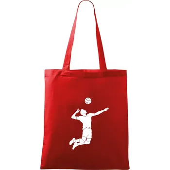 Nákupní taška Volejbal nápřah muž - Taška bavlněná - 42 x 38 cm ( Červená )