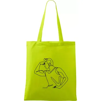 Posilování biceps jedním tahem - Taška bavlněná - 42 x 38 cm ( Limetková )