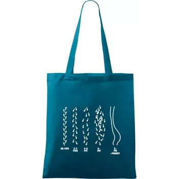 Cesta na pivo a domů - Taška bavlněná - 42 x 38 cm ( Petrolejová )