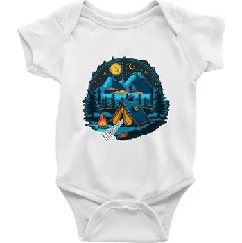 Kojenecké oblečení Krkonoše pod stanem - Body kojenecké s krátkým rukávem - Krátký r. do 3 měs ( Bílá )