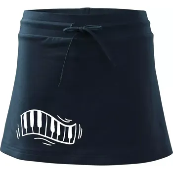 Dámská sukně Klávesy kreslené - Sportovní sukně - two in one - L ( Námořní modrá (velmi tmavá - téměř černá) )