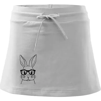 Dámská sukně Králík s brýlemi - Sportovní sukně - two in one - S ( Bílá )
