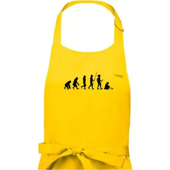 Kuchyňská zástěra Evoluce houbařka - Dámská zástěra na vaření - Univerzální velikost ( Žlutá )