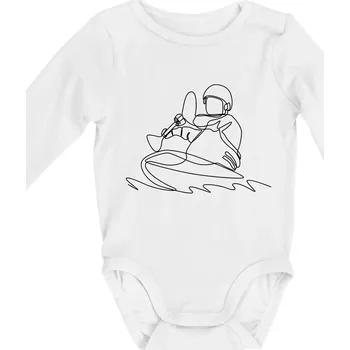 Kajak na vodě jedním tahem - Body kojenecké s dlouhým rukávem - Dlouhý r. 3-6 měs ( Bílá )