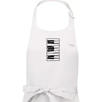 Kuchyňská zástěra Klávesy svisle - Pánská zástěra na vaření - Univerzální velikost ( Bílá )
