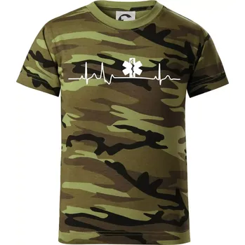 EKG rescue - Dětské maskáčové triko - 146 cm/10 let ( Zelený maskáč )