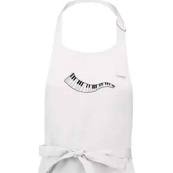 Kuchyňská zástěra Klávesy vlna - Dámská zástěra na vaření - Univerzální velikost ( Bílá )