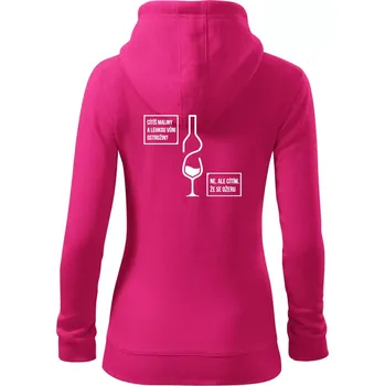 Dámská mikina Cítím, že se ožeru - Dámská mikina trendy zipper s kapucí - M ( Purpurová )