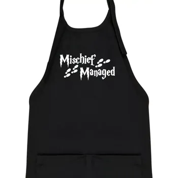 Kuchyňská zástěra Harry - Mischief Managed - Dětská zástěra na vaření - Univerzální velikost ( Černá )