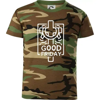 Chlapecké tričko Good friday - Dětské maskáčové triko - 104-110cm / 3-4 roky ( Hnědý maskáč )