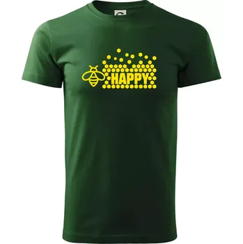 Pánské tričko Bee Happy - Triko extra velké (5-8XL) - 7XL ( Lahvově zelená )