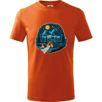 Jizerky pod stanem - Tričko dětské bavlněné - 158 cm/12 let ( Oranžová )