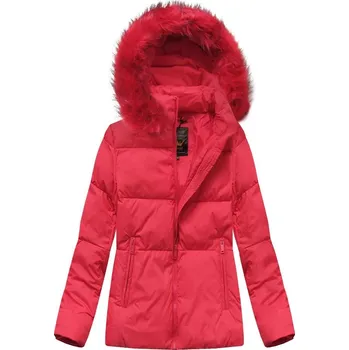 Červená krátká dámská zimní prošívaná bunda (7694) odstíny červené M (38)