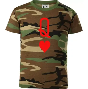 Poker Q love - Dětské maskáčové triko - 134 cm/8 let ( Hnědý maskáč )