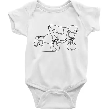 Kojenecký body Kitebell posilování jedním tahem - Body kojenecké s krátkým rukávem - Krátký r. 12-18 měs ( Bílá )