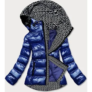 Dámská bunda Světle modrá dámská metalická bunda s kapucí (xw808x) odstíny modré XXL (44)