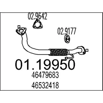 Výfukový systém Výfuková trubka, 01.19950