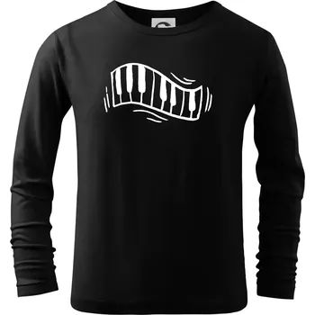 Chlapecké tričko Klávesy kreslené - Triko dětské Long Sleeve - 122 cm/6 let ( Černá )