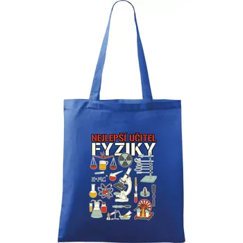 Nákupní taška Nejlepší učitel fyziky - Taška bavlněná - 42 x 38 cm ( Královská modrá )