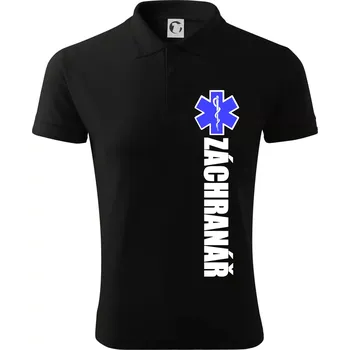 Pánská košile Záchranář - hvězda - Polokošile pánská Pique Polo 203 - 5XL ( Černá )