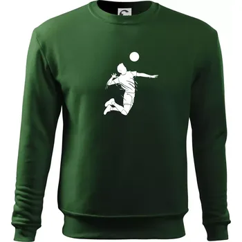 Volejbal splash jednoduchý - Mikina Essential dětská - 146 cm/10 let ( Lahvově zelená )