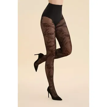 Dámské punčochy KVĚTOVANÉ PUNČOCHÁČE / PUNČOCHÁČE-5 kaštanové 5