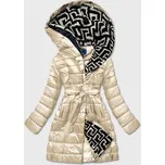 Lehká dámská zimní bunda v barvě ecru se zateplenou kapucí (omdl-019) odstíny bílé S (36)