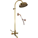 Slezák Rav Morava Retro MK159.5/3SM vanová baterie 150 mm s hlavovou a ruční sprchou stará mosaz