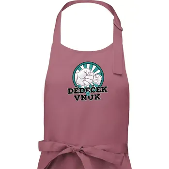 Kuchyňská zástěra Dědeček a vnuk - Pánská zástěra na vaření - Univerzální velikost ( Starorůžová )