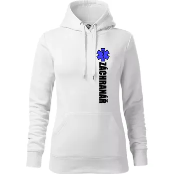 Dámská mikina Záchranář - hvězda - Mikina dámská Cape s kapucí - L ( Bílá )