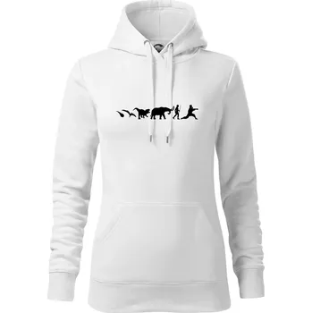 Dámská mikina Bojové umění od pravěku - Mikina dámská Cape s kapucí - XS ( Bílá )