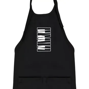 Kuchyňská zástěra Klávesy svisle - Dětská zástěra na vaření - Univerzální velikost ( Černá )